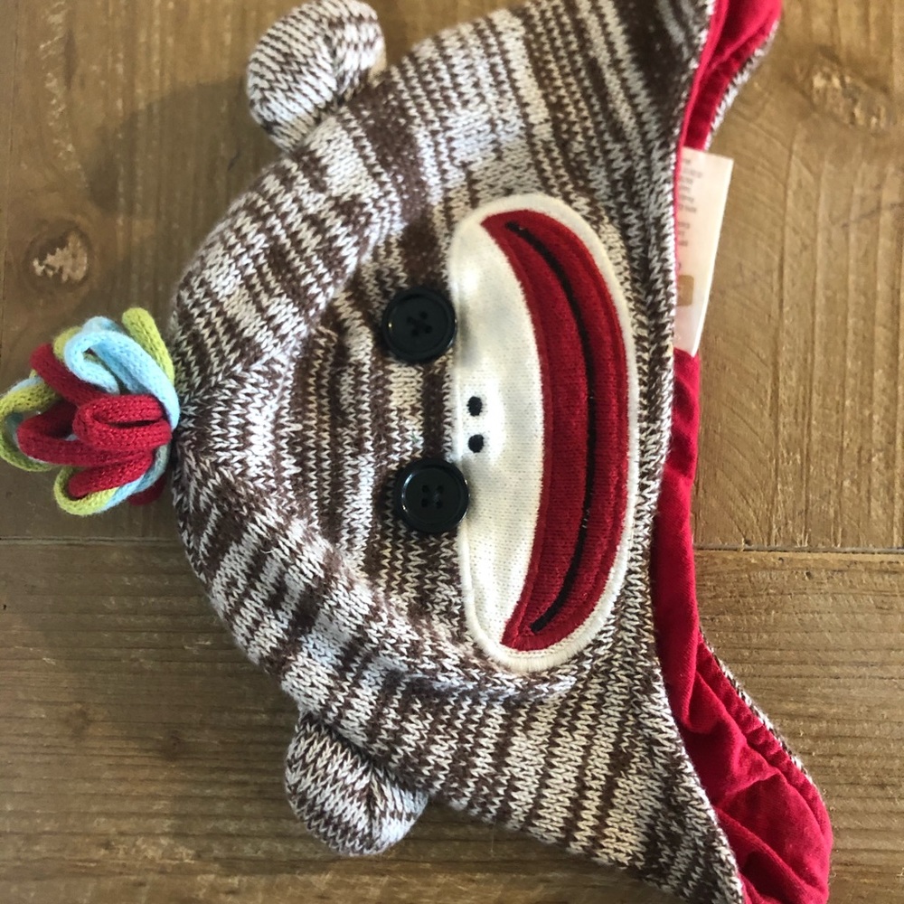 6 month baby sock monkey beanie